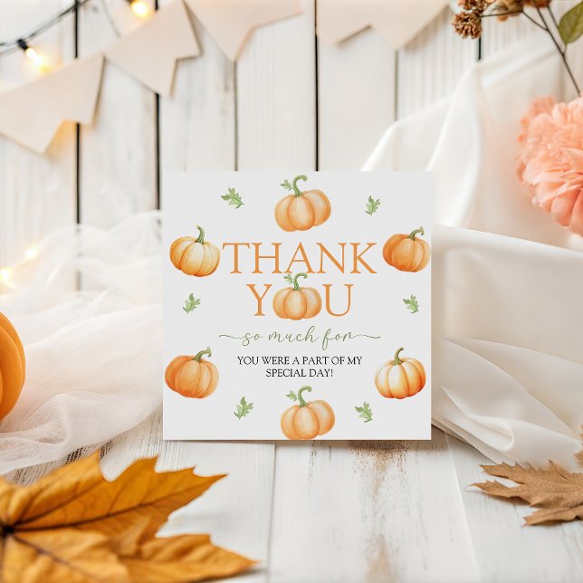 Little Pumpkin Fall Favour Thank You Tag (Creator Uploaded)