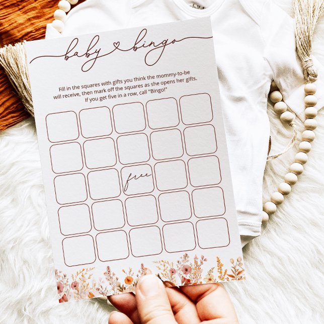 Little Pumpkin Fall Floral Baby Shower Bingo Game (Creator Uploaded)