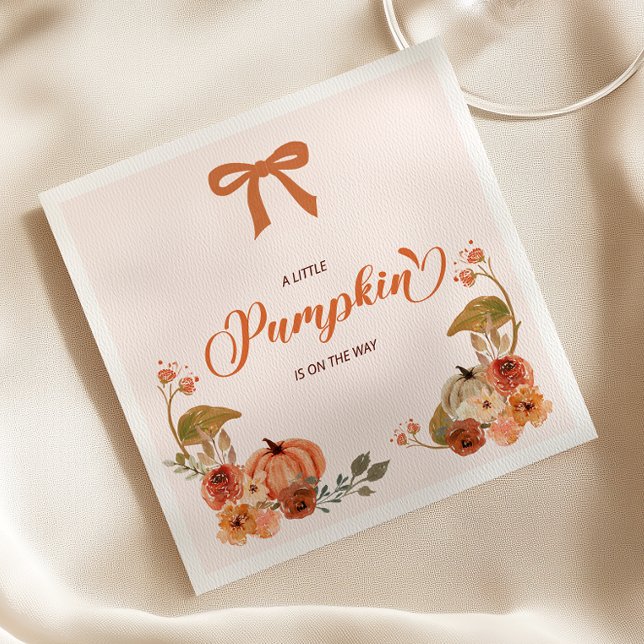 Little Pumpkin Fall Floral Baby Shower  Napkin (Creator Uploaded)