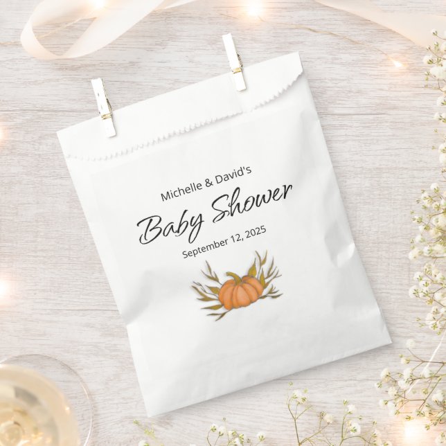 Little Pumpkin Fall Gender Neutral Baby Shower  Favour Bags (Clipped)