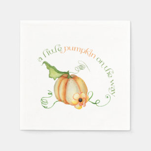 Little Pumpkin Fall Gender Neutral Baby Shower Napkin