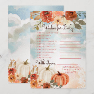 Little Pumpkin   Fall Girl Shower Wishes for Baby Invitation