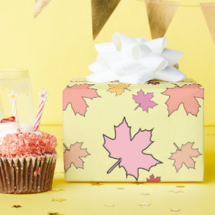 Little Pumpkin Fall in Love Autumn Leafs  Wrapping Paper