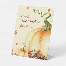 Little pumpkin, fall leaves Favour