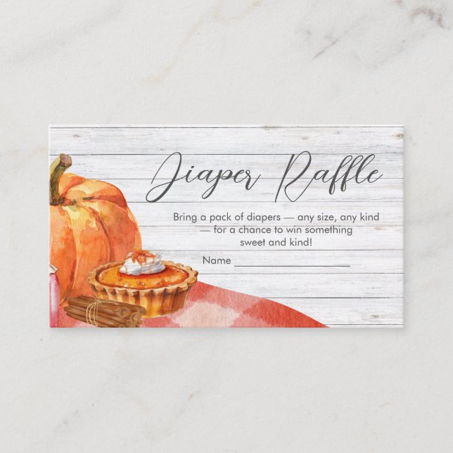 Little Pumpkin Fall Picnic Baby Shower Enclosure Card (Front)