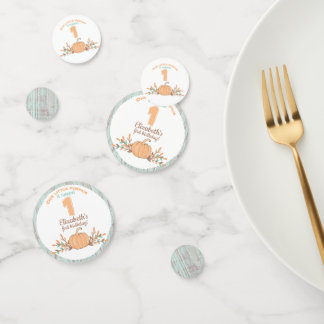Little Pumpkin Fall Rustic 1st Birthday Confetti