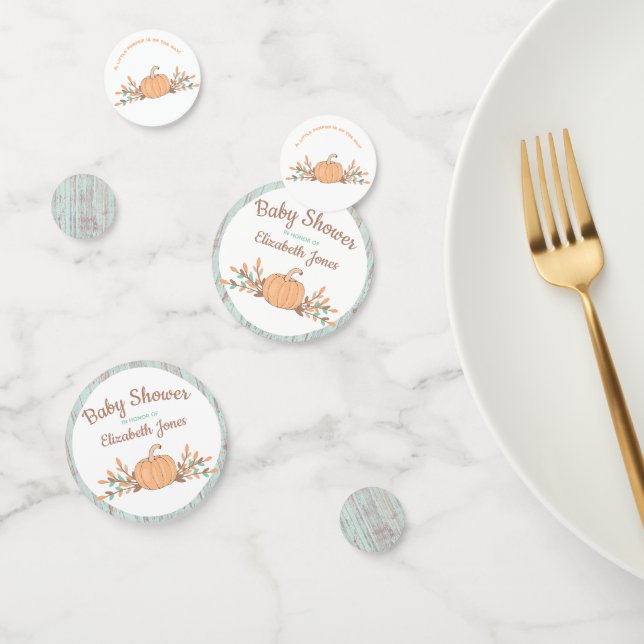 Little Pumpkin Fall Rustic Baby Shower Table Confetti (Group)