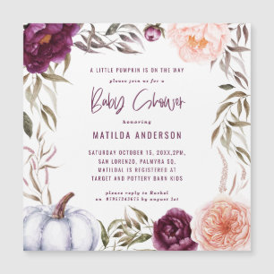 Little pumpkin fall watercolor floral baby shower