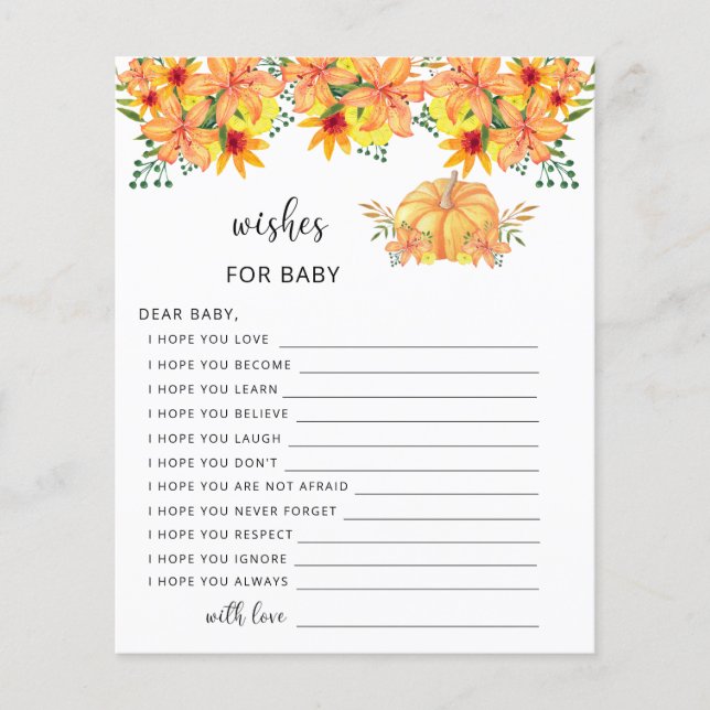 Little pumpkin fall wishes for baby (Front)