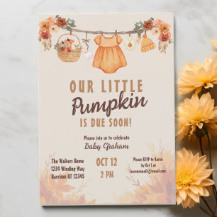 Little Pumpkin Farm Fall Baby Shower Invitation