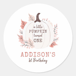 Little Pumpkin First Birthday Classic Round Sticker