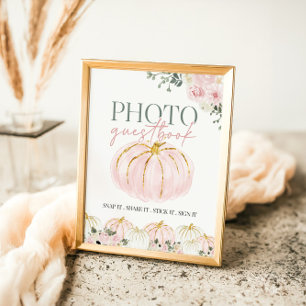 Little Pumpkin First Birthday Guest Book Sign