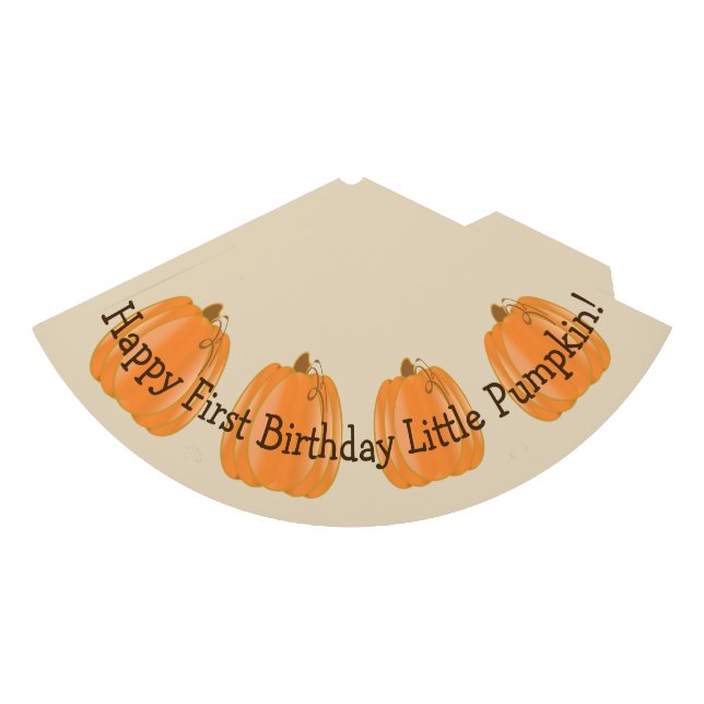 Little Pumpkin First Birthday Hat (Front)