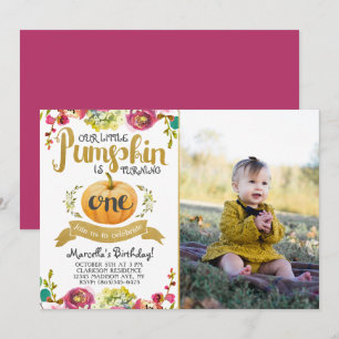 Little Pumpkin First Birthday Invitation