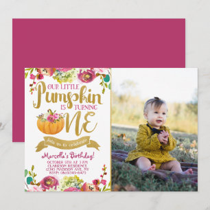 Little Pumpkin First Birthday Invitation