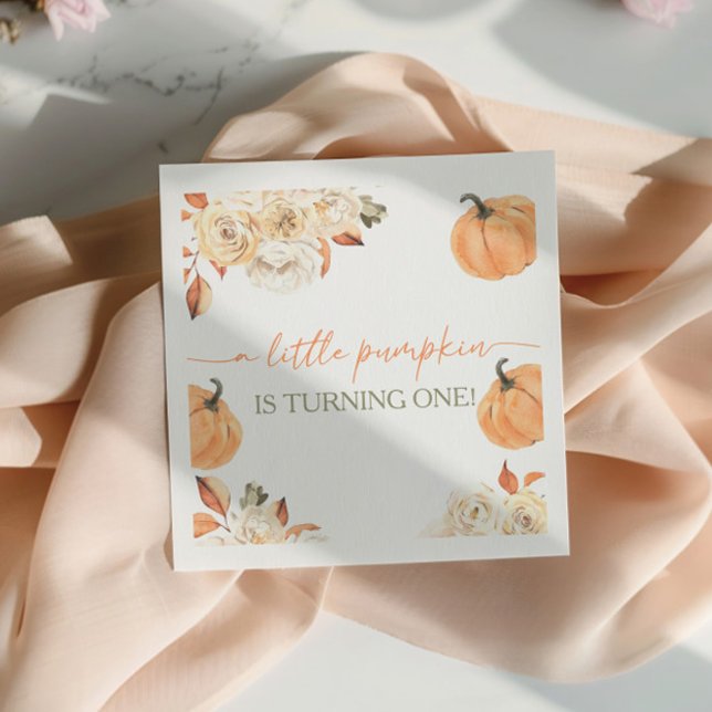 Little Pumpkin First Birthday Napkin (Creator Uploaded)