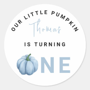 Little Pumpkin first Birthday Party  Classic Round Sticker