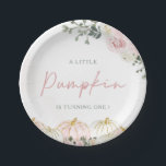 Little Pumpkin First Birthday Party Paper Plate<br><div class="desc">Celebrate your little one's first birthday with our **Little Pumpkin First Birthday Party Paper Plates**. These charming plates are adorned with adorable pumpkin graphics and festive colours, perfect for a fall-themed birthday party. Designed to match your "Little Pumpkin" theme, they add a touch of whimsy and seasonal cheer to your...</div>