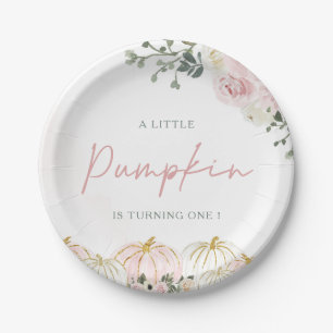 Little Pumpkin First Birthday Party Paper Plate