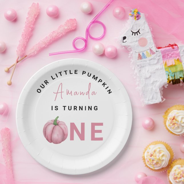 Little Pumpkin first Birthday Party  Paper Plate (Party)