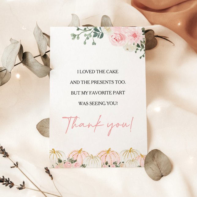 Little Pumpkin First Birthday Party Thank You Card (Creator Uploaded)