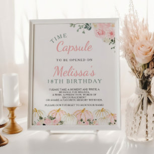 Little Pumpkin First Birthday Time Capsule Sign