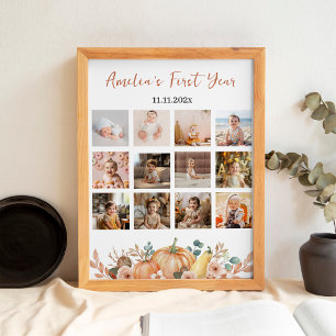 Little Pumpkin First Year Photo Milestone Poster