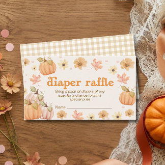Little Pumpkin Floral Autumn Diaper Ruffle Enclosure Card