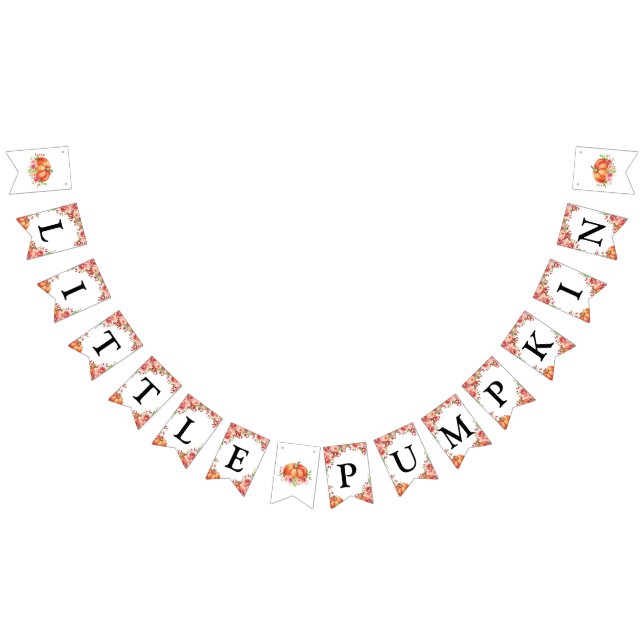 Little Pumpkin Floral Baby Shower  Bunting (All)