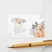 Little Pumpkin Floral Baby Shower Diaper Raffle