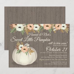Little Pumpkin Floral Baby Shower Invitation