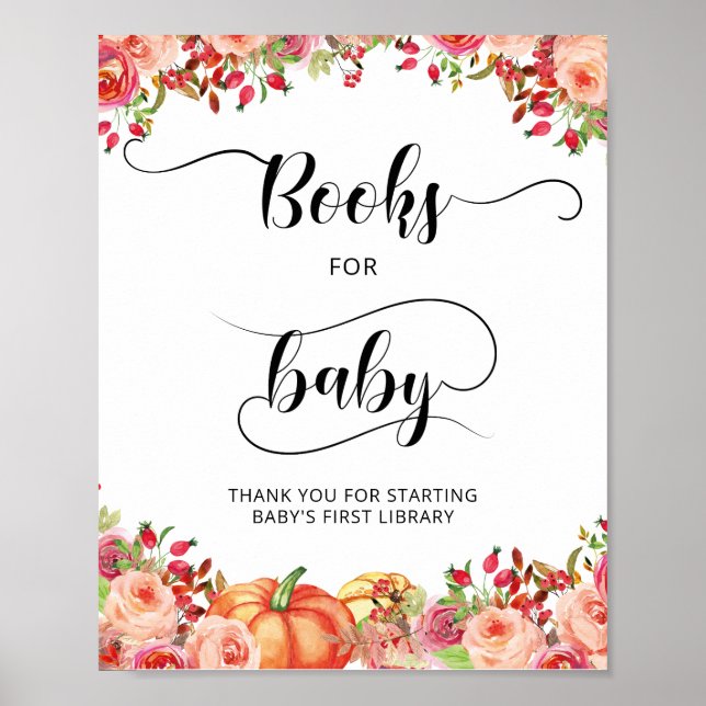 Little Pumpkin Floral Books for Baby  Poster (Front)