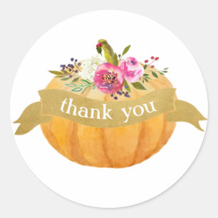 Little Pumpkin Floral Fall Sticker