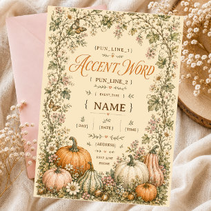 little pumpkin folk art invitation