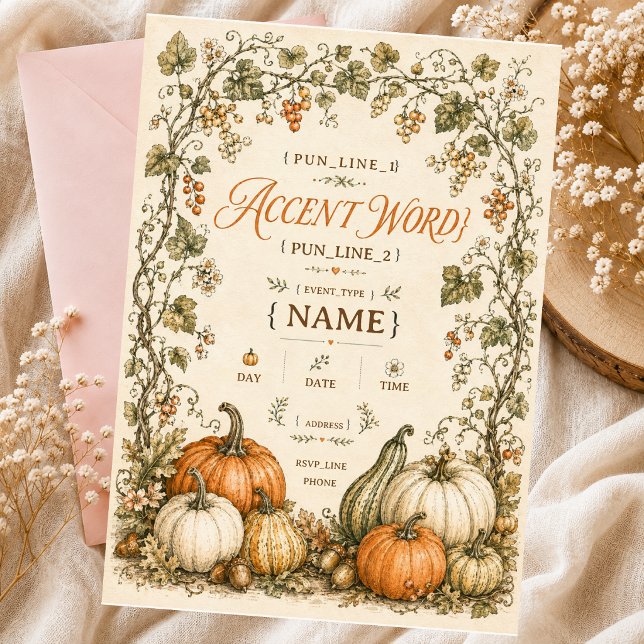  little pumpkin folk art invitation (Creator Uploaded)