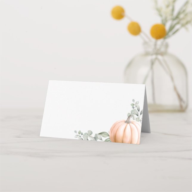 Little Pumpkin Food Label • Tent Place Card Orange (Back)