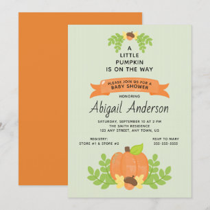 Little Pumpkin Gender Neutral Baby Shower Invitation
