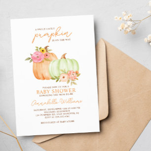Little Pumpkin Gender Neutral Baby Shower Invitation