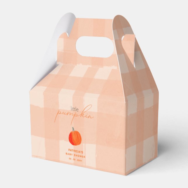 Little Pumpkin Gender Neutral Fall Baby Shower Favour Box (Front Side)