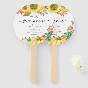 Little Pumpkin Gender Neutral Fall Baby Shower  Hand Fan