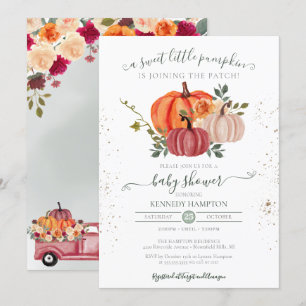 Little Pumpkin Gender Neutral Fall Baby Shower Invitation