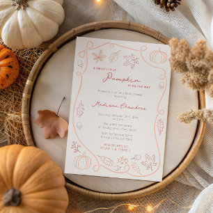 Little Pumpkin Gender Neutral Fall Baby Shower Invitation