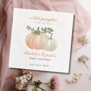 Little Pumpkin Gender Neutral Fall Baby Shower Napkin