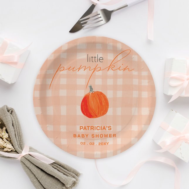 Little Pumpkin Gender Neutral Fall Baby Shower Paper Plate (Little Pumpkin Gender Neutral Fall Baby Shower Paper Plates)