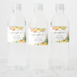 Little Pumpkin Gender Neutral Fall Baby Shower Water Bottle Label