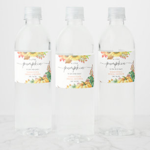 Little Pumpkin Gender Neutral Fall Baby Shower  Water Bottle Label