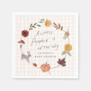 Little Pumpkin Gingham Baby Shower Napkins
