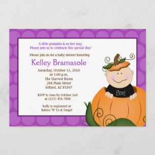 Little Pumpkin Girl Baby Shower 5x7 Invitation