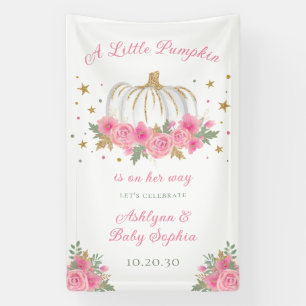 Little Pumpkin Girl Baby Shower Banner