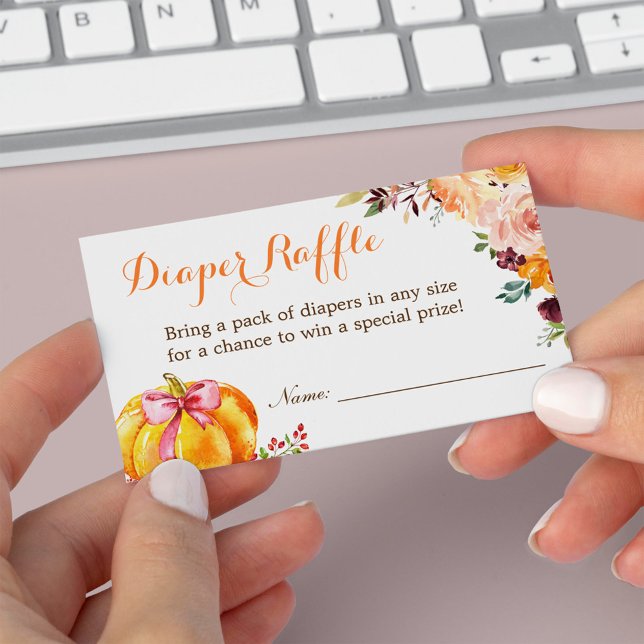 Little Pumpkin Girl Baby Shower Diaper Raffle Card (Creator Uploaded)